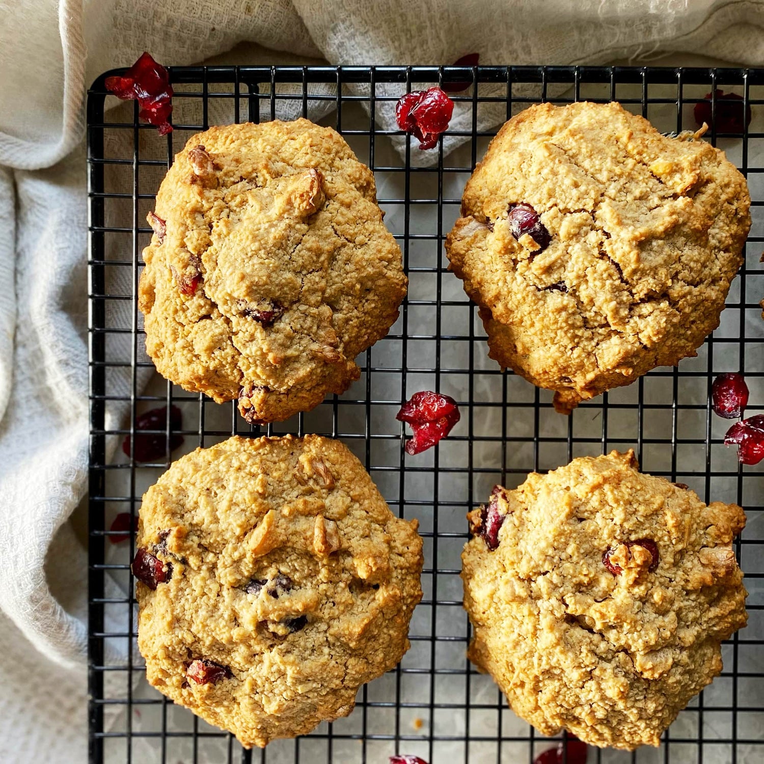 GALLETAS DE AVENA INTEGRAL, CRANBERRY Y NUEZ