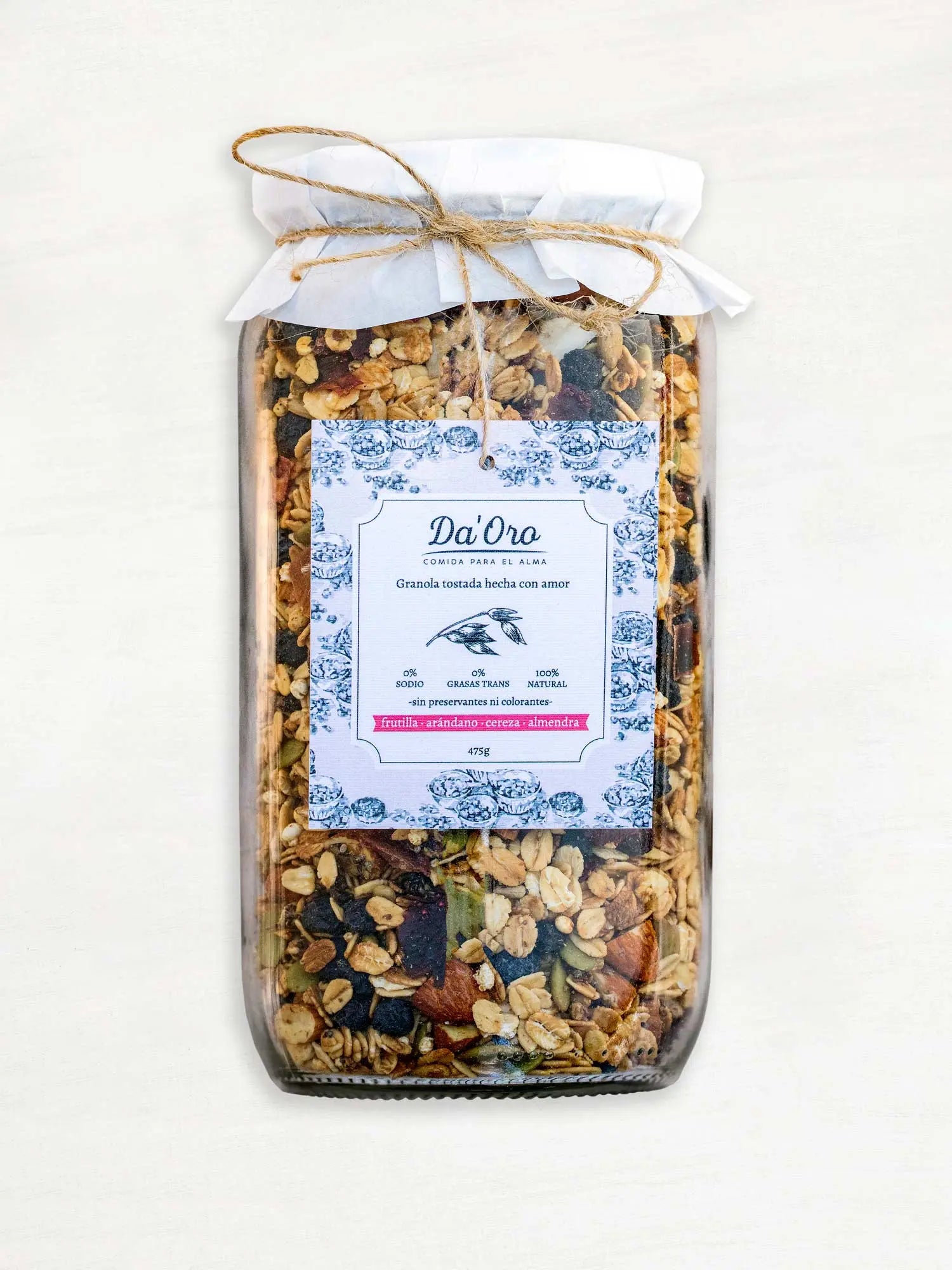 Granola Berries Da'Oro en frasco de vidrio 475g