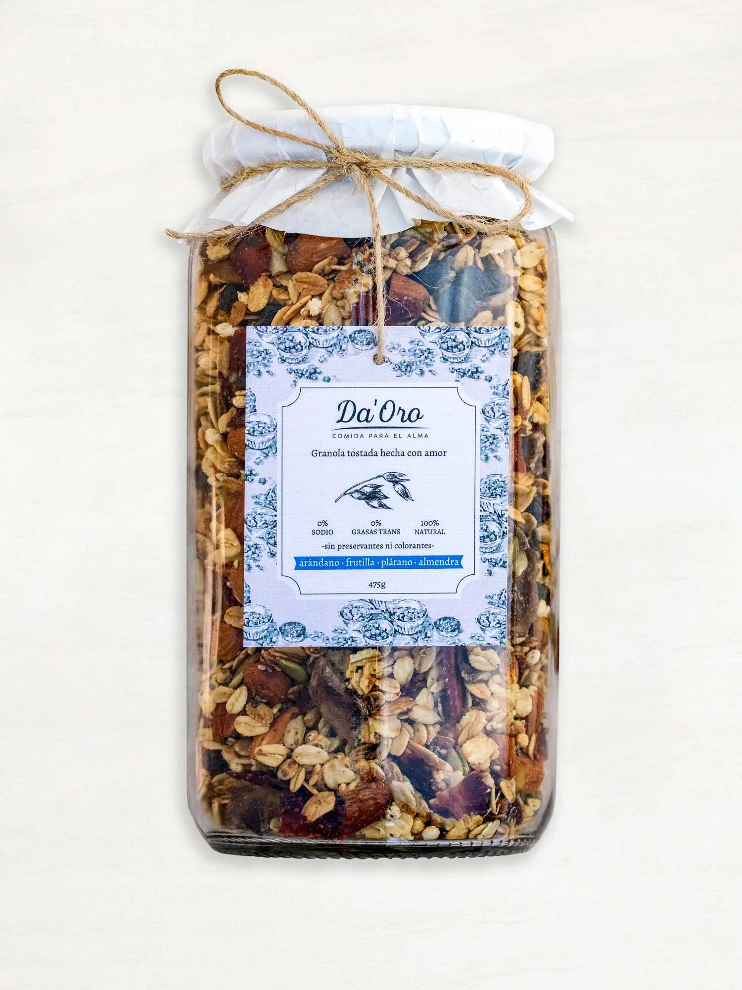 Granola Berries y Plátano 475g en frasco vidrio