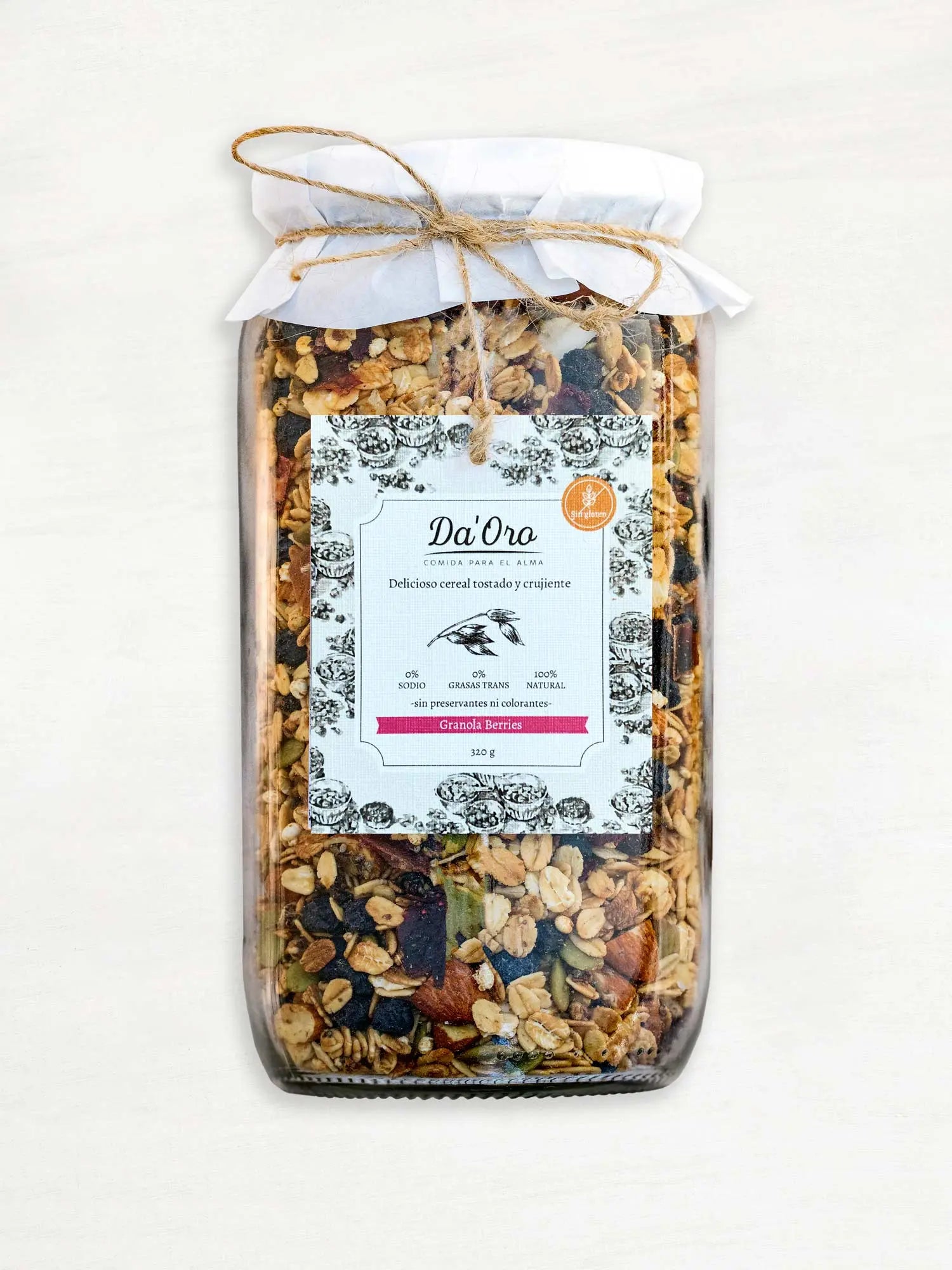 Granola Sin Gluten Berries 320g en frasco vidrio