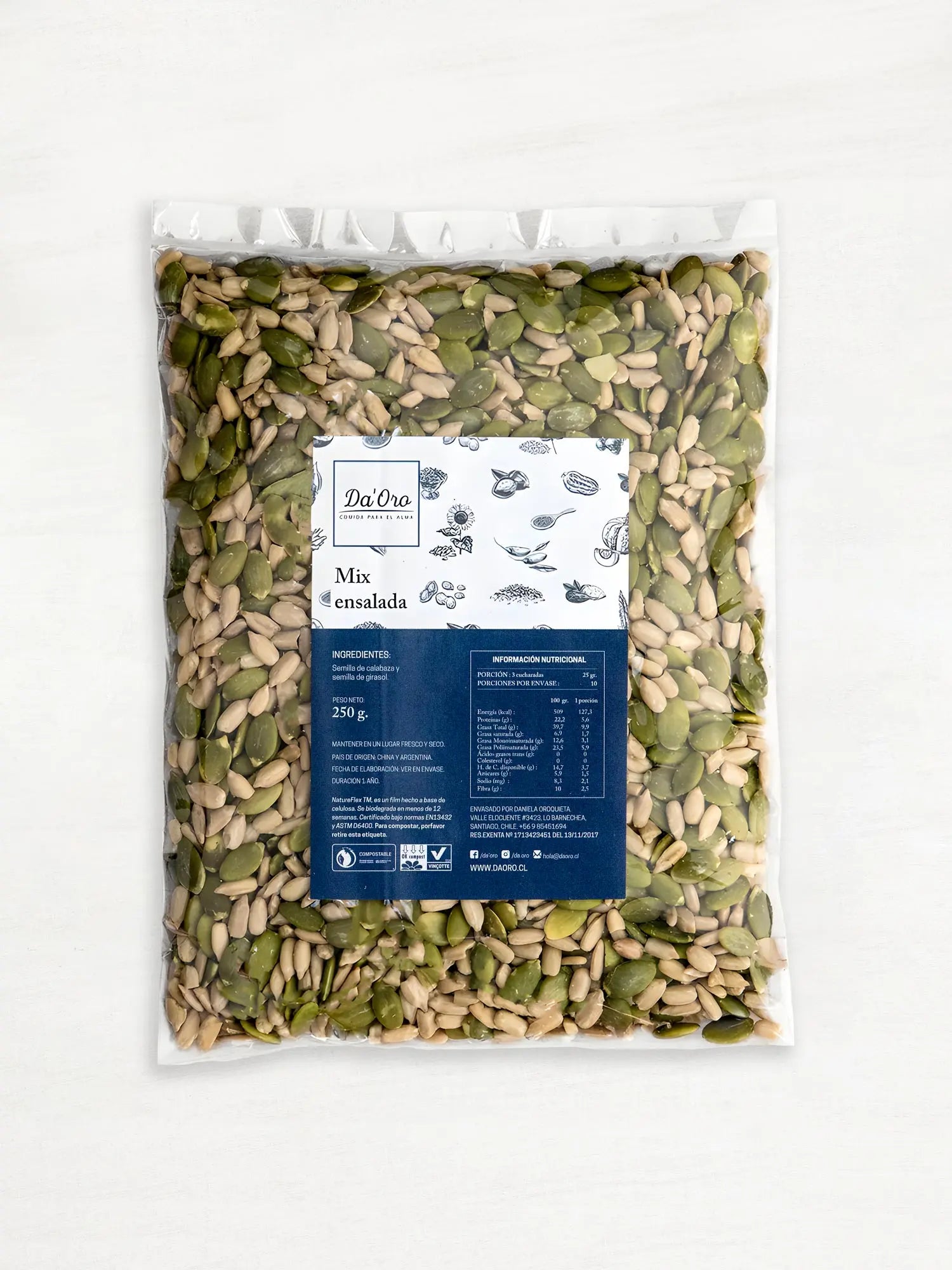 Bolsa de mix ensalada 250g marca Da’Oro