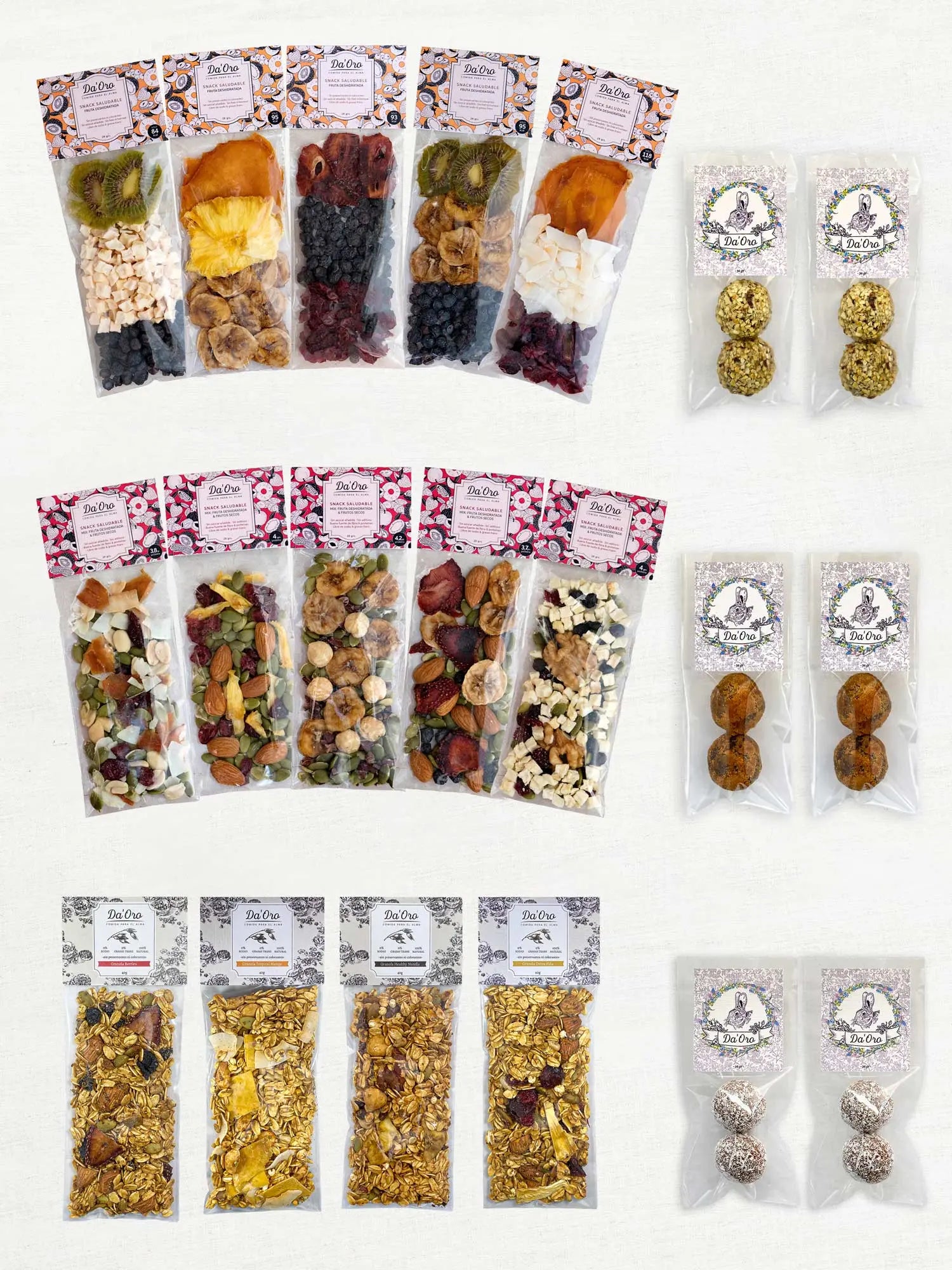Pack Snacks Mensual 20 unidades Da'Oro