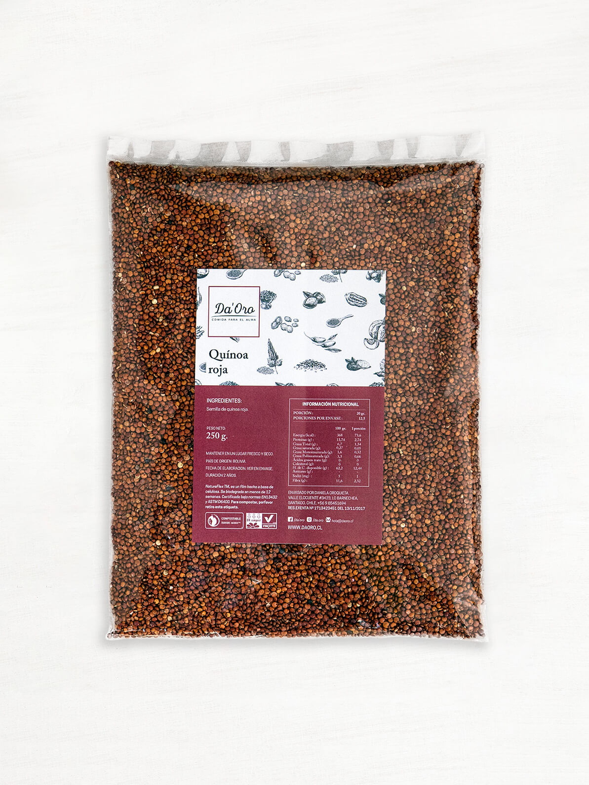 Bolsa de Quinoa Roja 250g Da’Oro