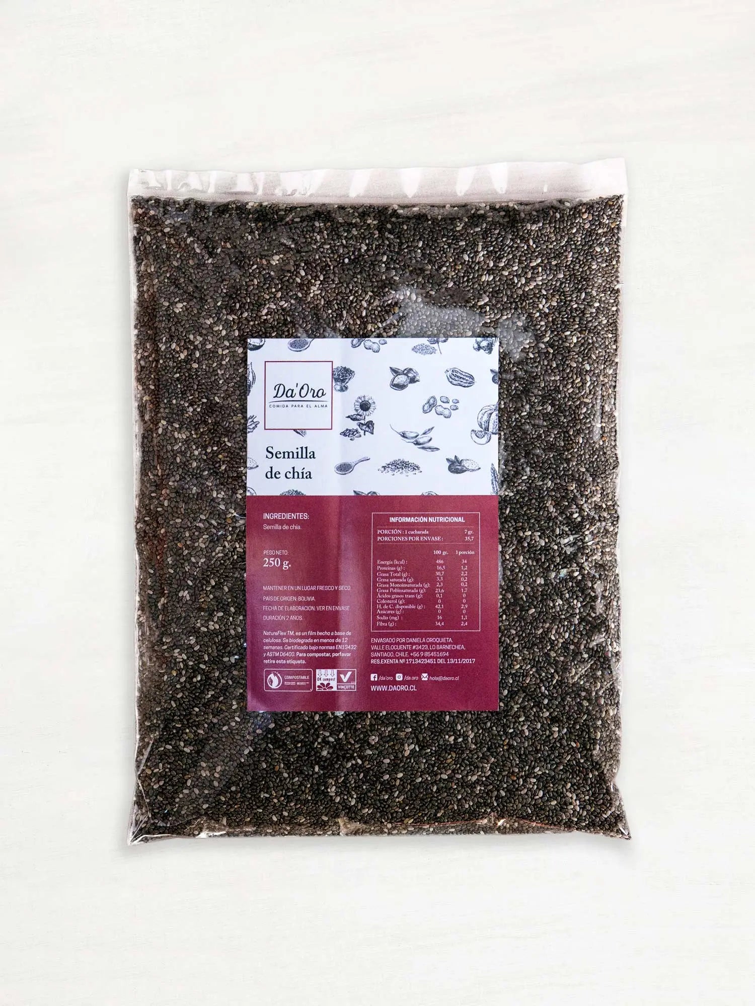 Semilla de Chía 250g Da’Oro