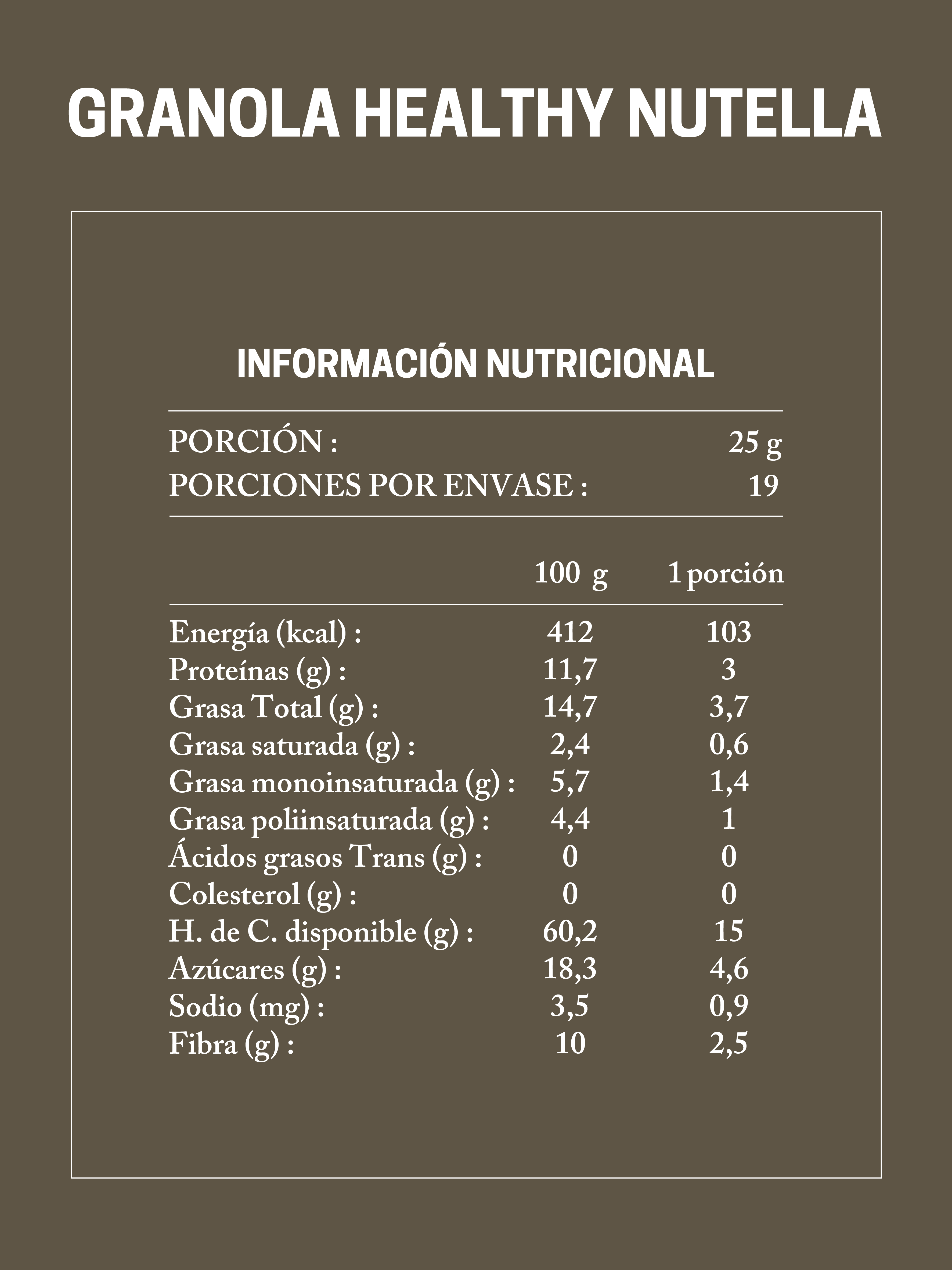 Granola Healthy Nutella Familiar 1k