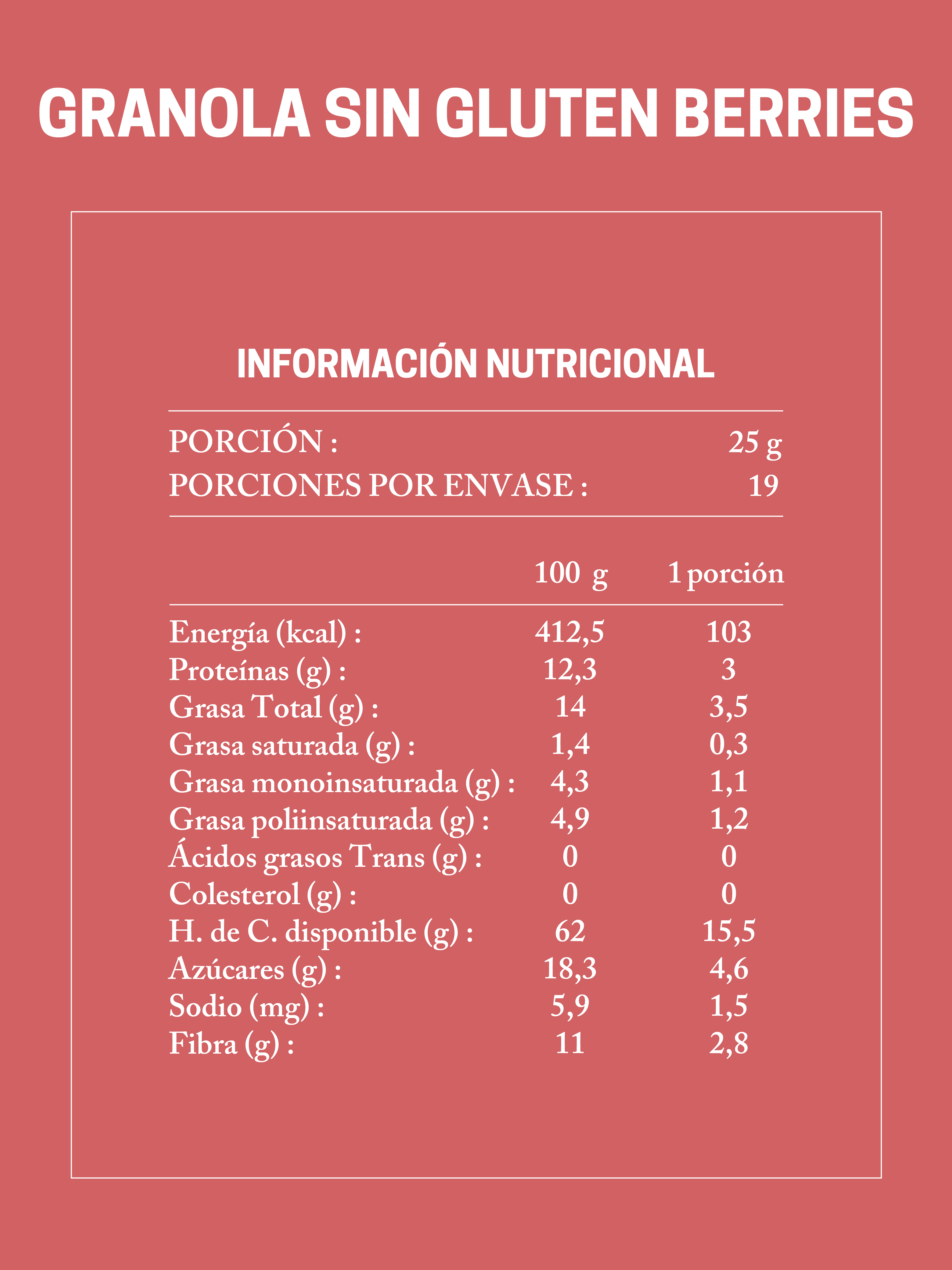 Granola Sin Gluten Berries Familiar 1k