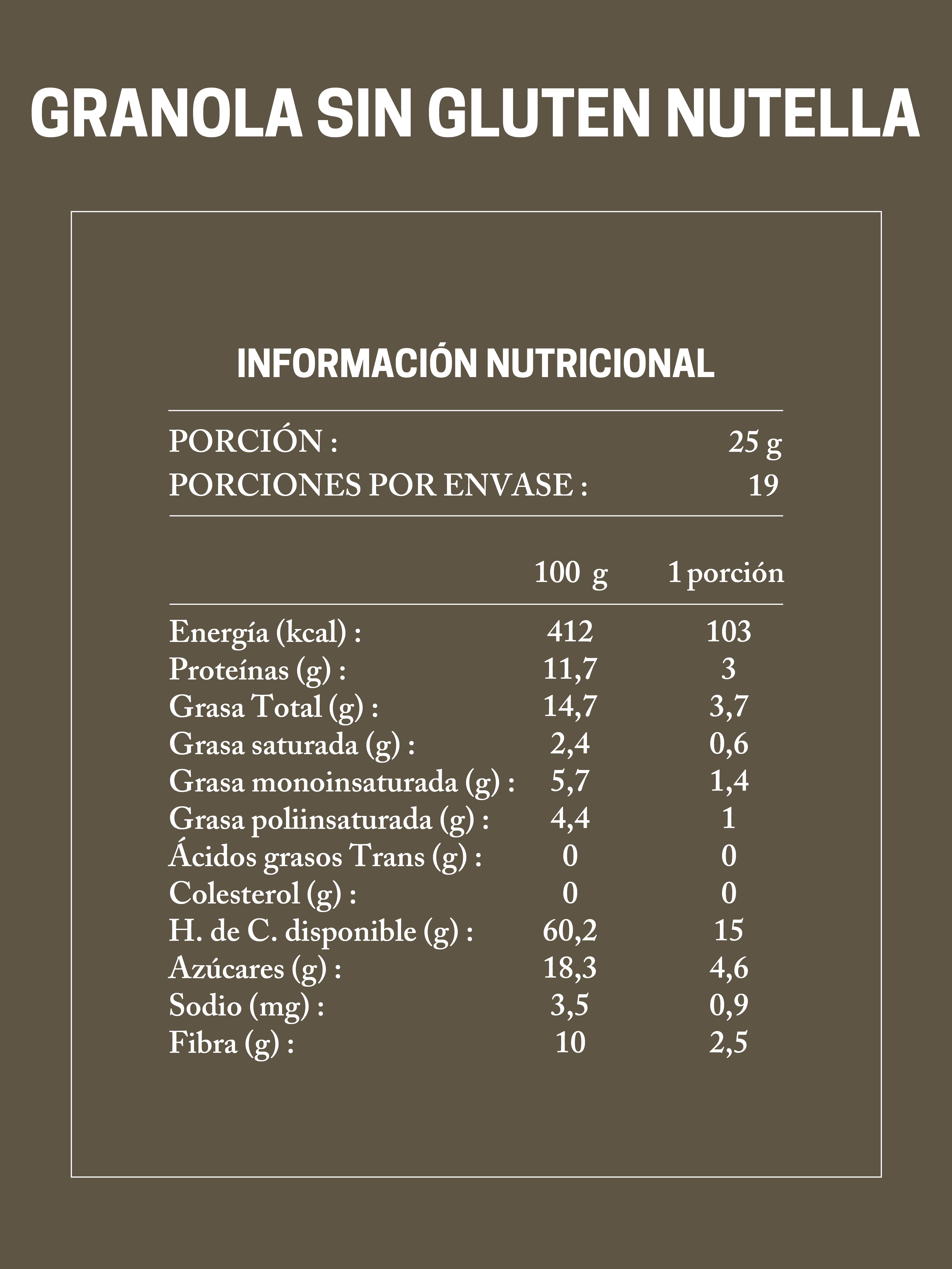 Granola Sin Gluten Healthy Nutella