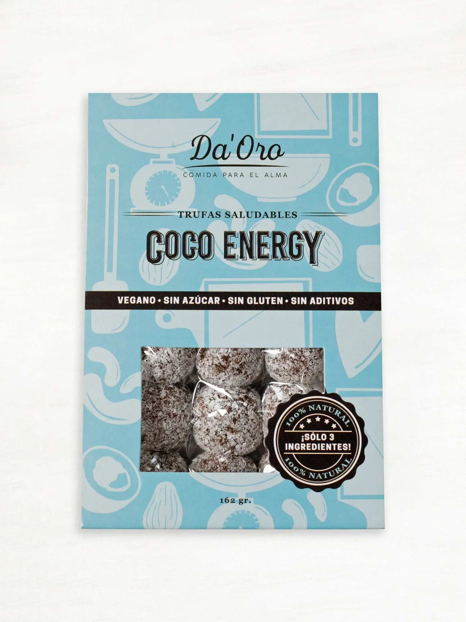 Trufa Coco Energy Da'Oro 162g en envase de cartón