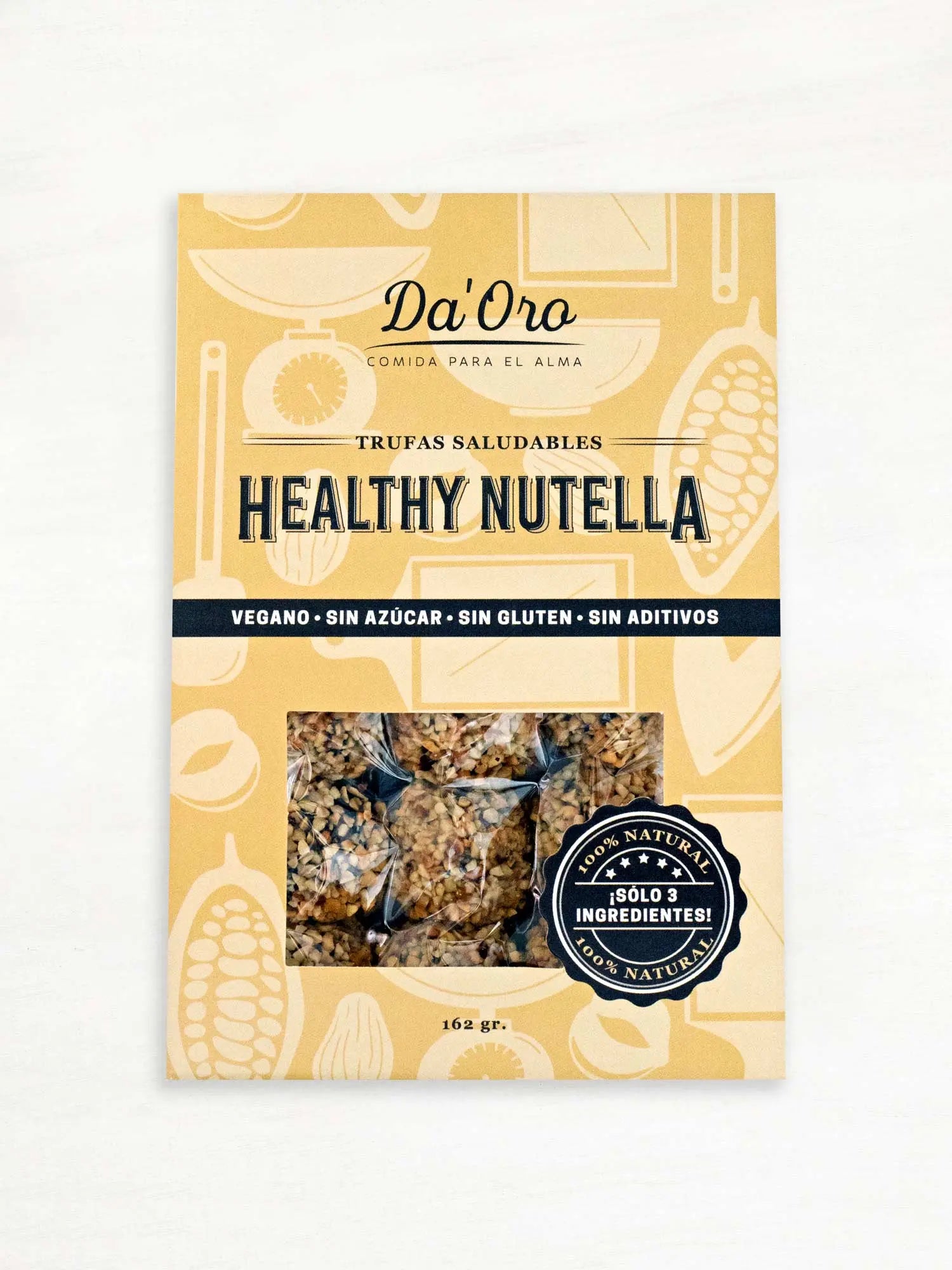 Trufa Healthy Nutella Da'Oro 162g en envase de cartón