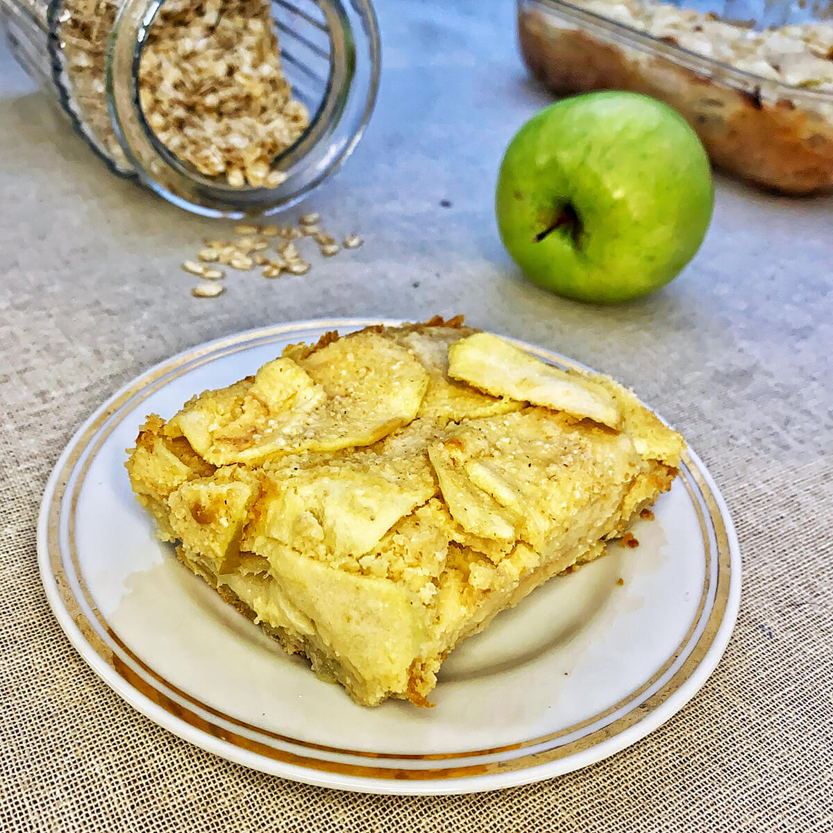 Tarta de manzana y avena integral sin azúcar