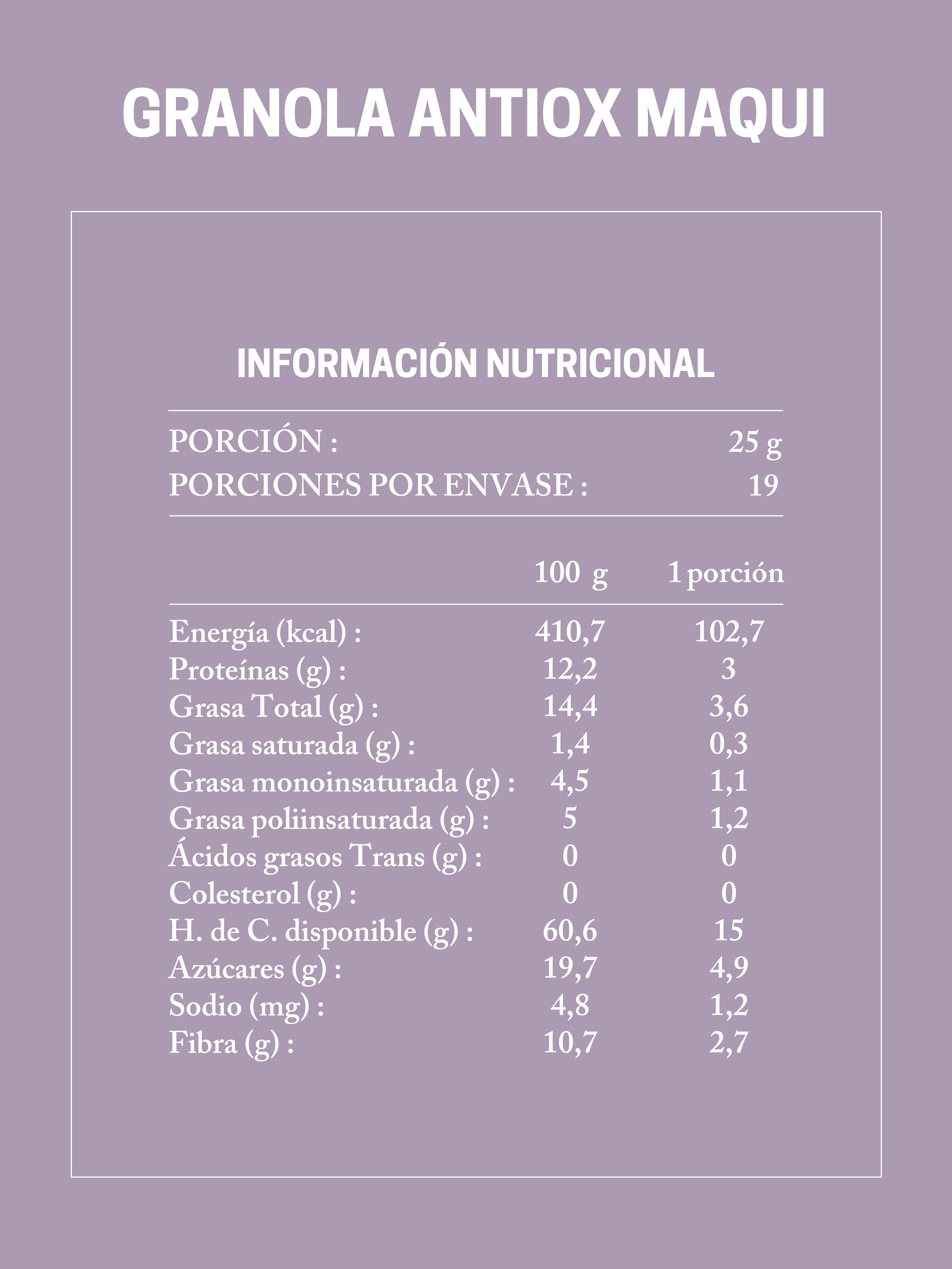 Granola Antiox Maqui