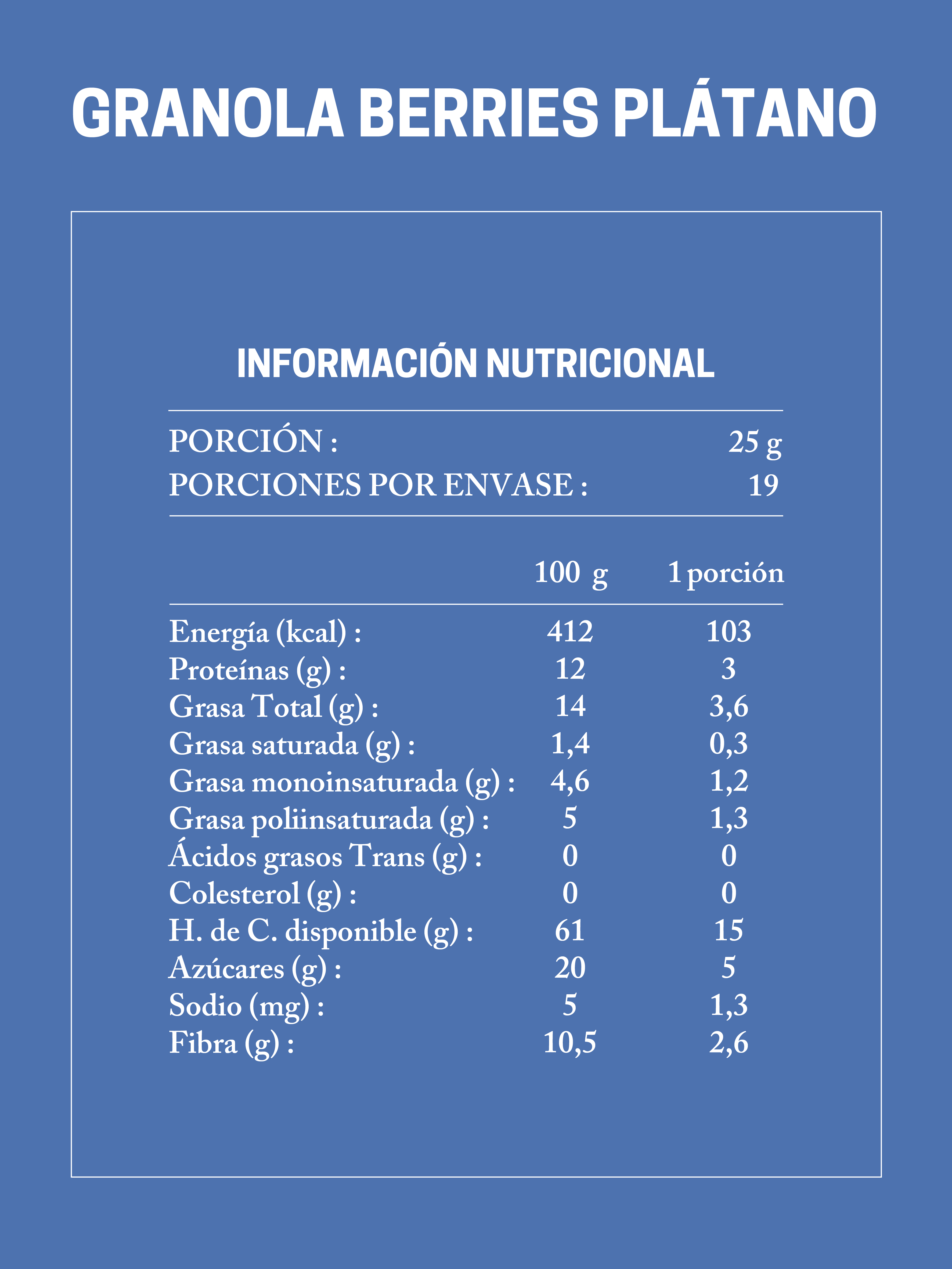 Granola Berries Plátano