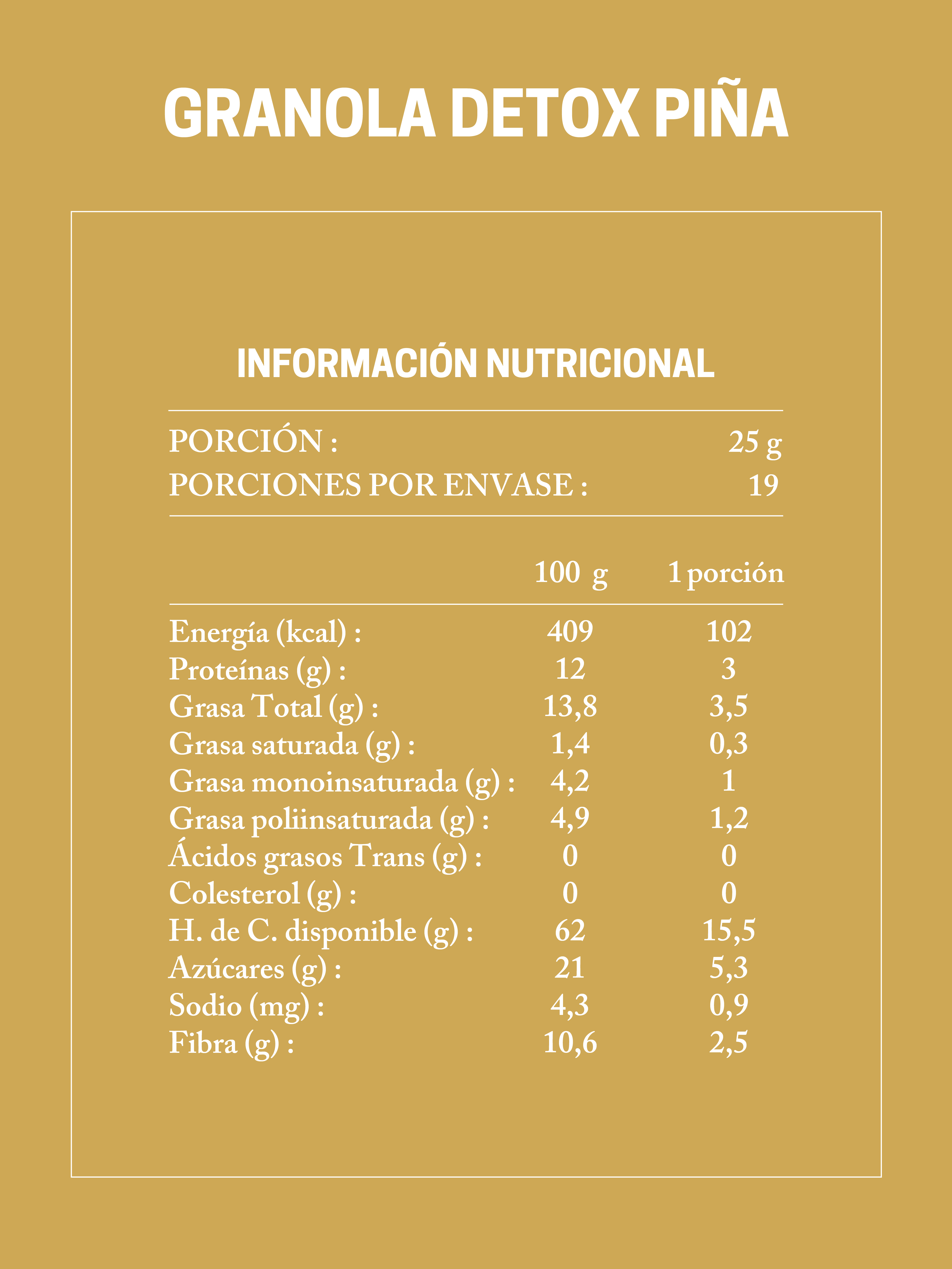Granola Detox Piña Cranberry