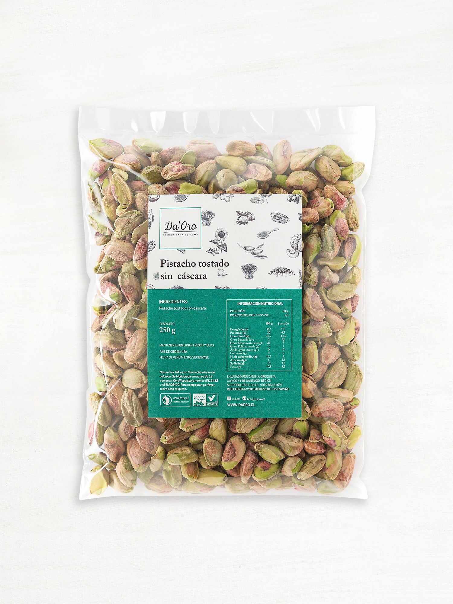 Pistacho Sin Cáscara Tostado 250g
